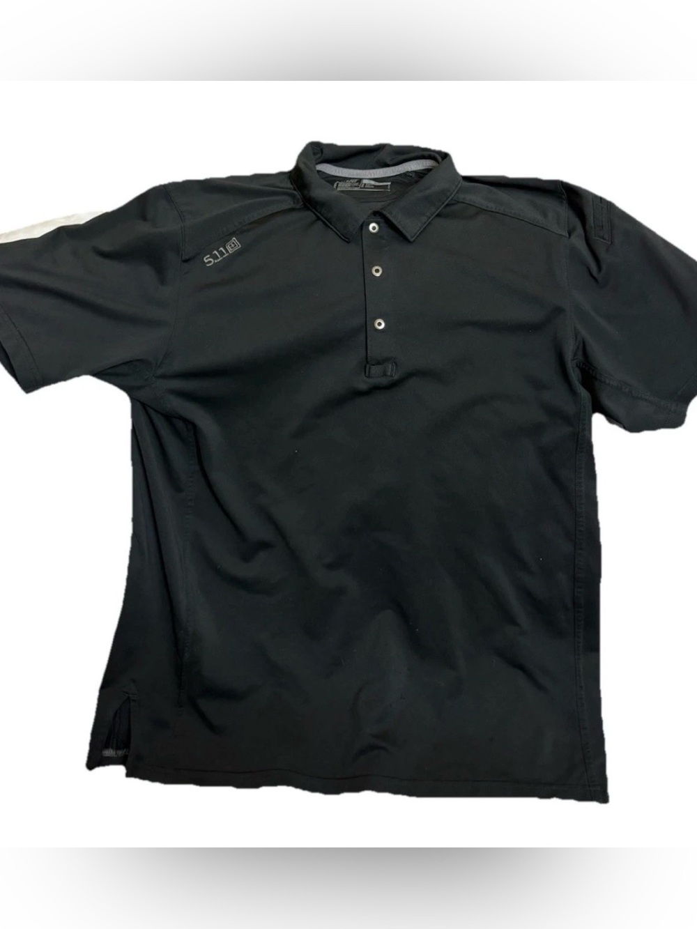 5.11 Tactical Polo Shirt Mens M Black Performance Short Sleeve Snaps